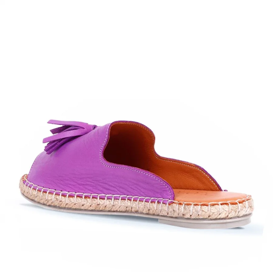 Lila Deri Kadın Espadril Terlik