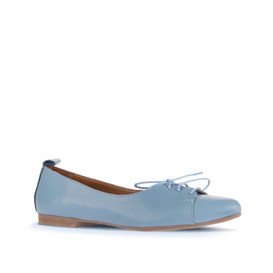 Mavi Açık Deri Kadın Loafer