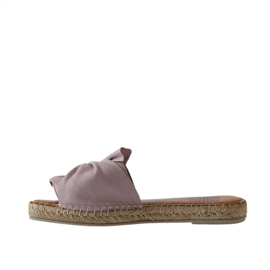 Pembe Deri Kadın Espadril Terlik