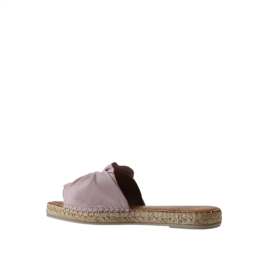 Pembe Deri Kadın Espadril Terlik