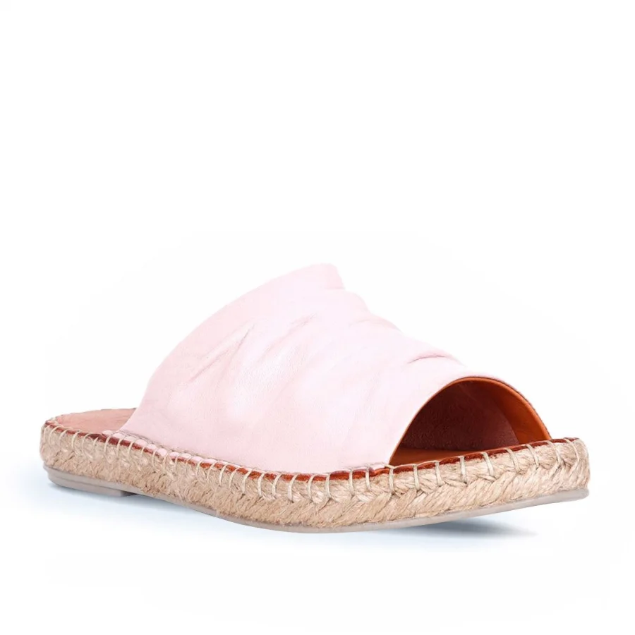Pudra Deri Kadın Espadril Terlik
