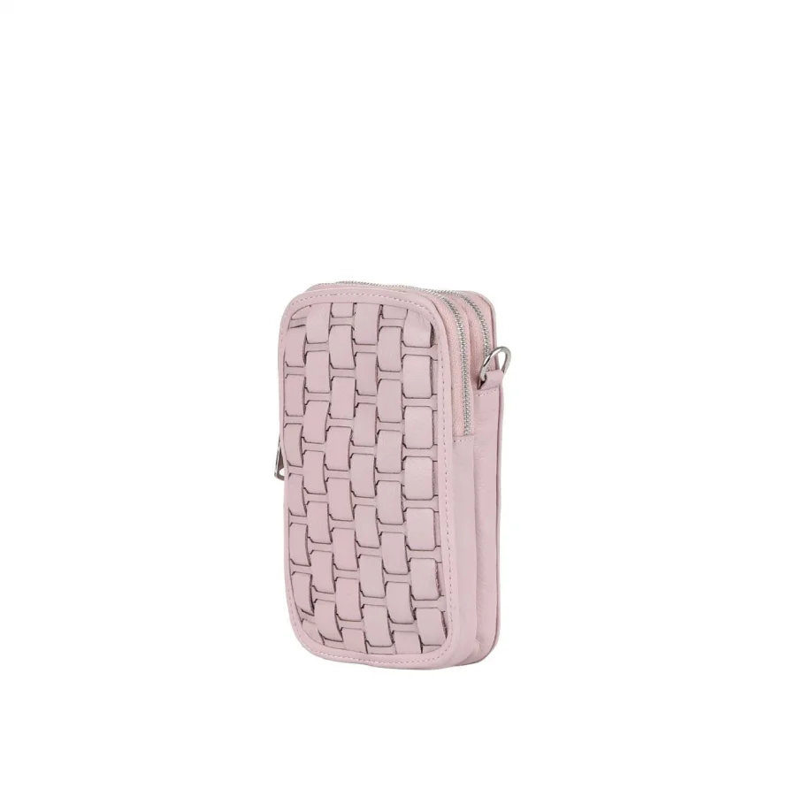 Pudra Deri Unisex Telefon Çantası