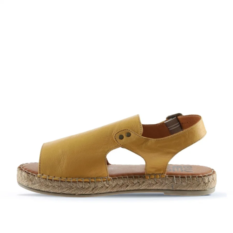 Sarı Deri Kadın Espadril Sandalet