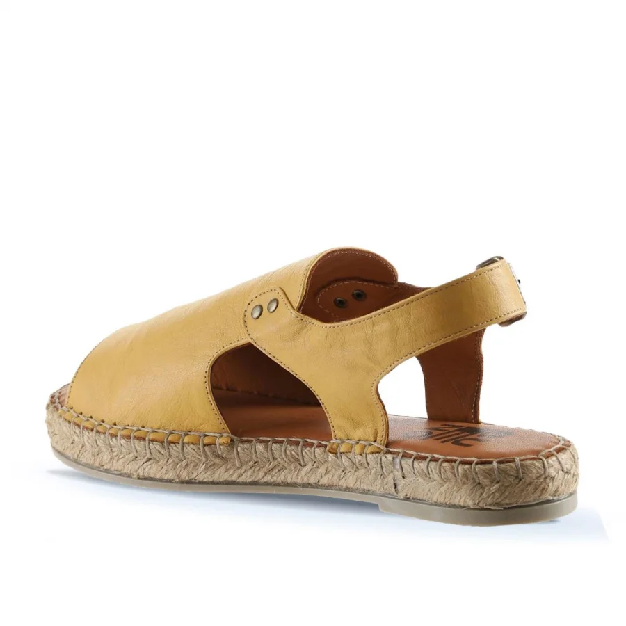 Sarı Deri Kadın Espadril Sandalet