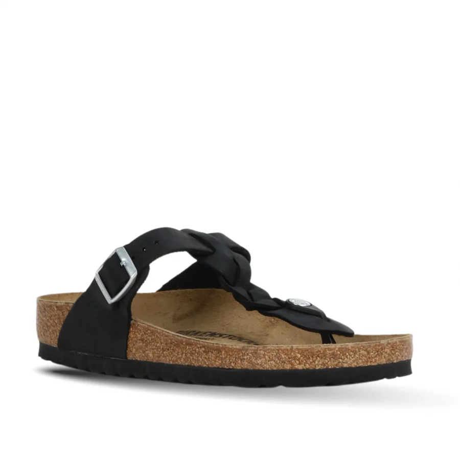 Siyah Bırkenstock Gizeh Leoi Braided