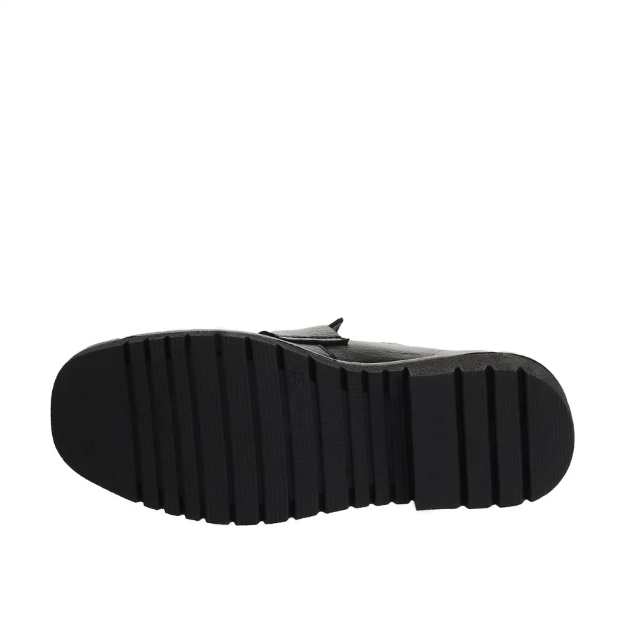Siyah Deri Kadın Loafer
