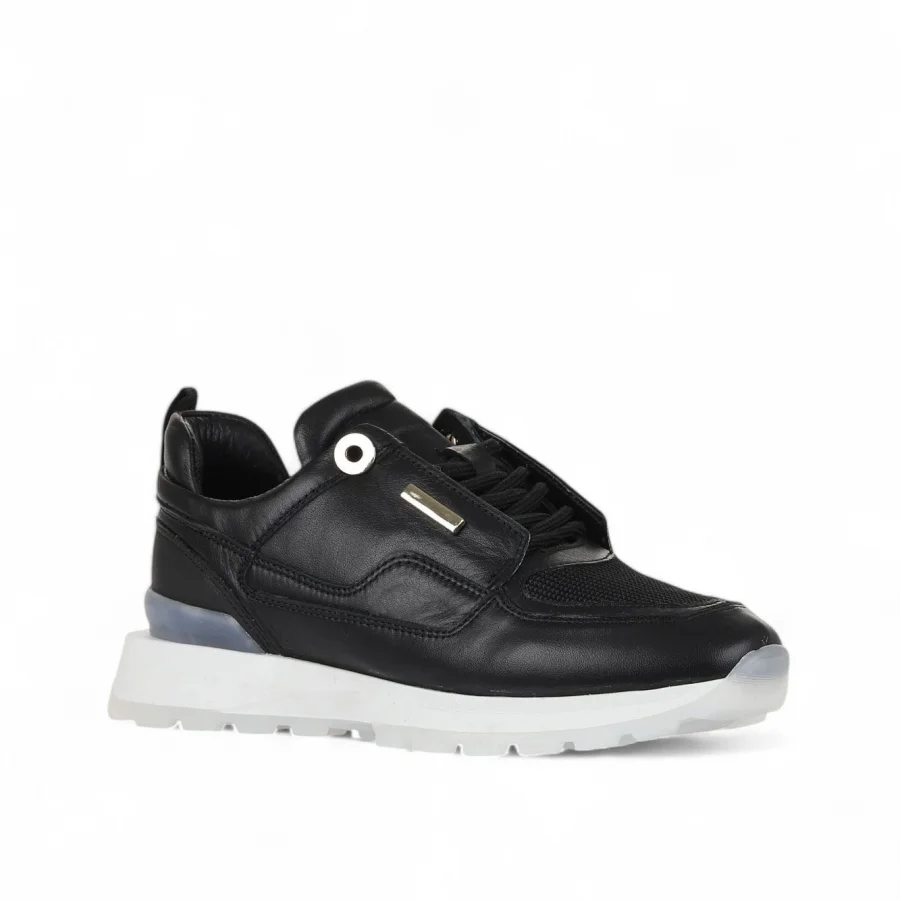 Siyah Deri Kadın Sneakers