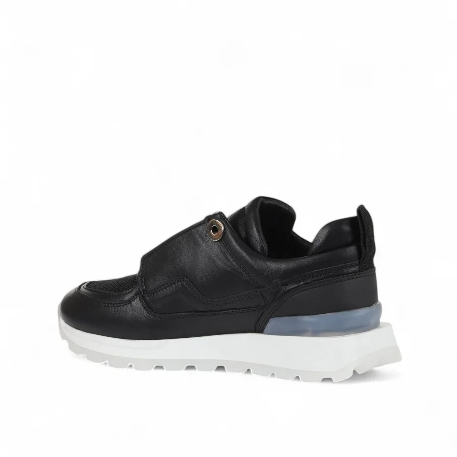 Siyah Deri Kadın Sneakers