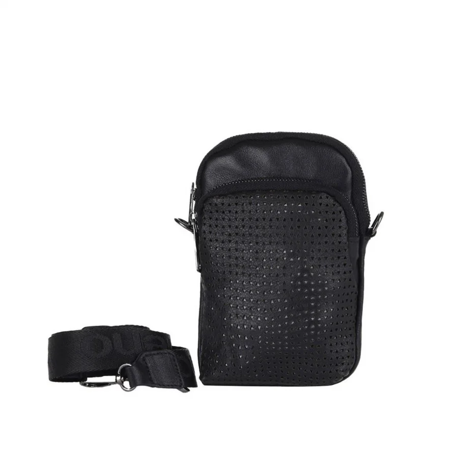 Siyah Deri Unisex Telefon Çantası
