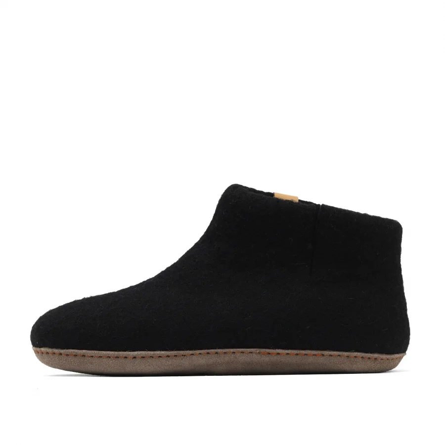 Siyah Keçe Tofvel Unisex ev terliği
