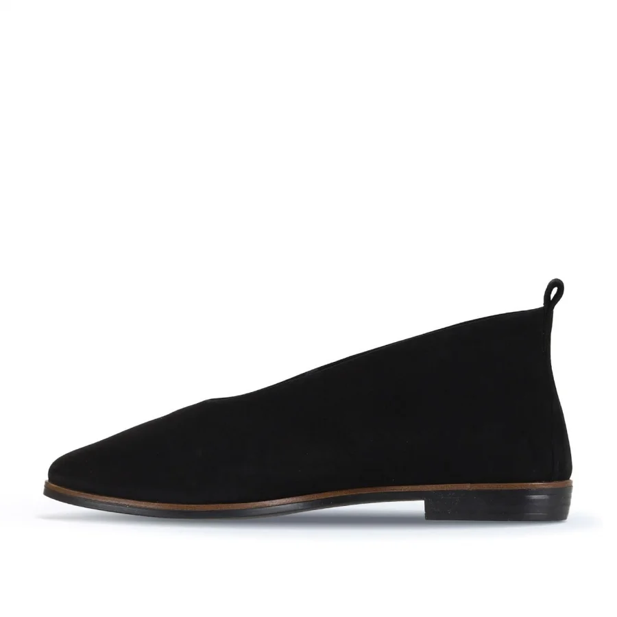 Siyah Nubuk Kadın Düz Bot