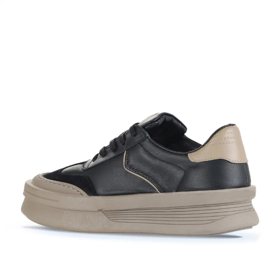 Siyah Süet-Deri Kadın Sneakers