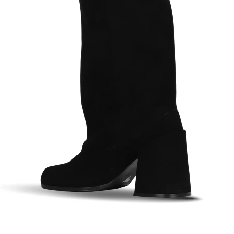 Siyah Süet Kadın Topuklu Çizme
