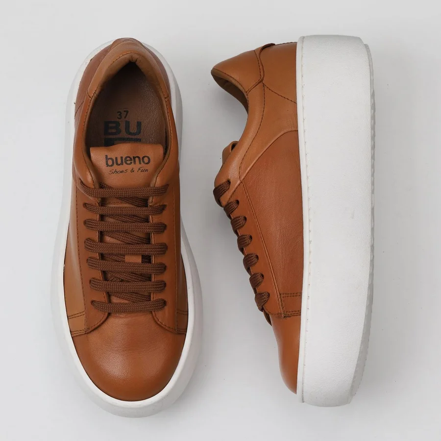 Taba Beyaz Deri Kadın Sneakers