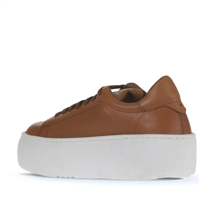 Taba Beyaz Deri Kadın Sneakers
