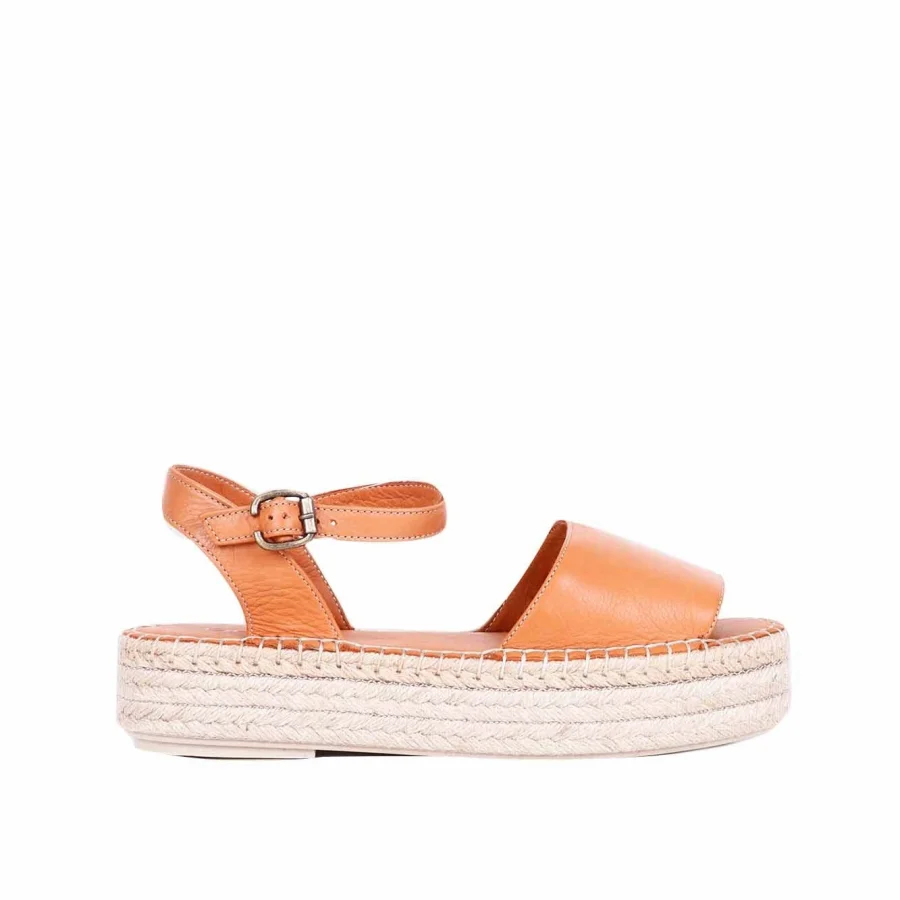 Taba Deri Kadın Espadril Sandalet