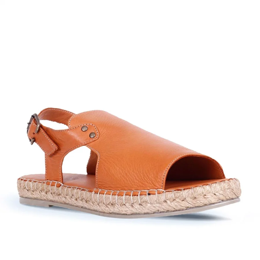 Taba Deri Kadın Espadril Sandalet