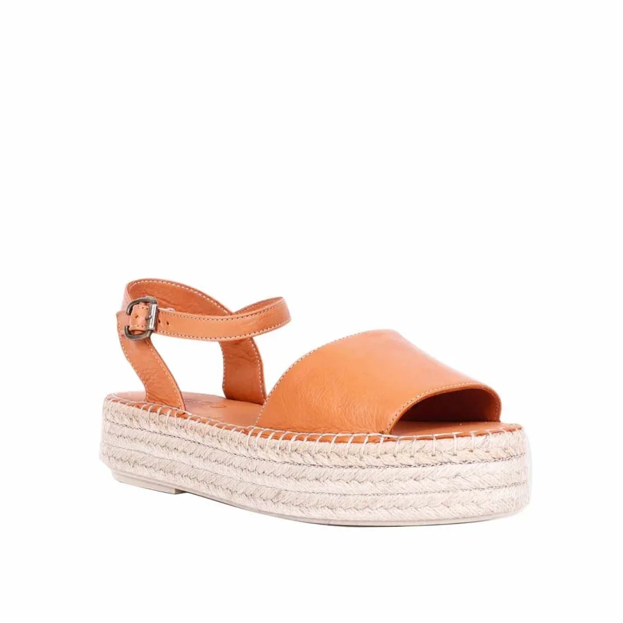 Taba Deri Kadın Espadril Sandalet