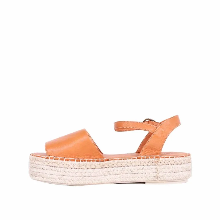 Taba Deri Kadın Espadril Sandalet