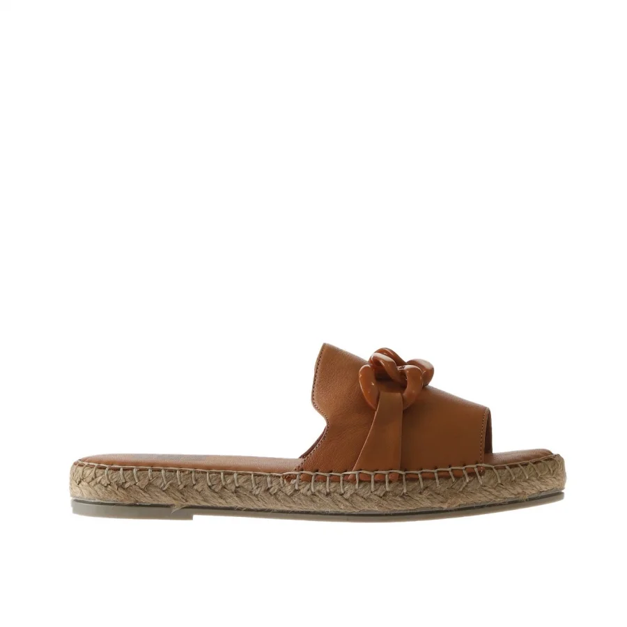 Taba Deri Kadın Espadril Terlik