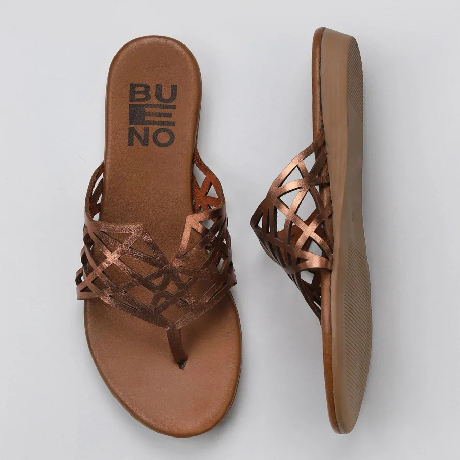 Taba Parlak Deri Kadın Parmak Arası Terlik