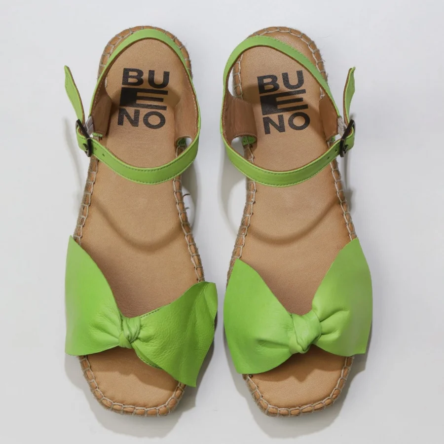 Yeşil Deri Kadın Espadril Sandalet