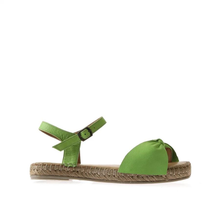 Yeşil Deri Kadın Espadril Sandalet