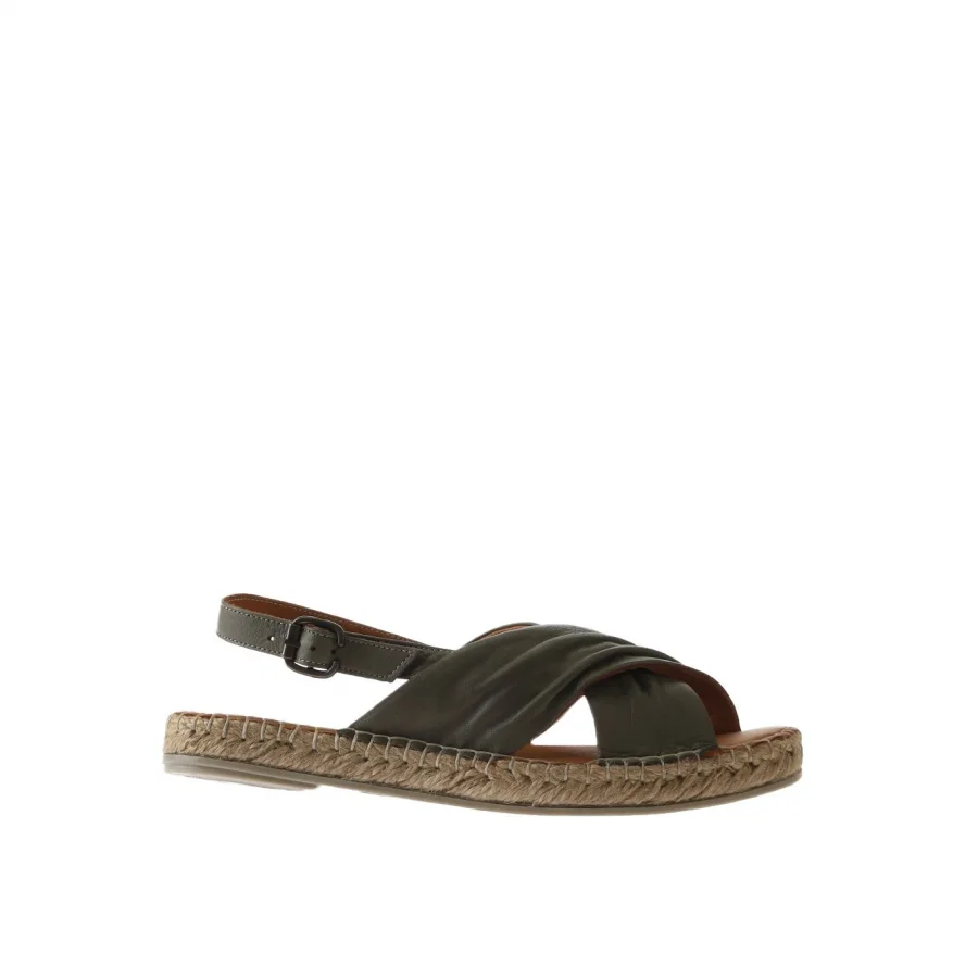 Yeşil Deri Kadın Espadril Sandalet