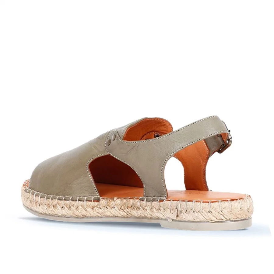 Yeşil Deri Kadın Espadril Sandalet
