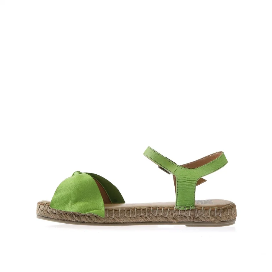 Yeşil Deri Kadın Espadril Sandalet