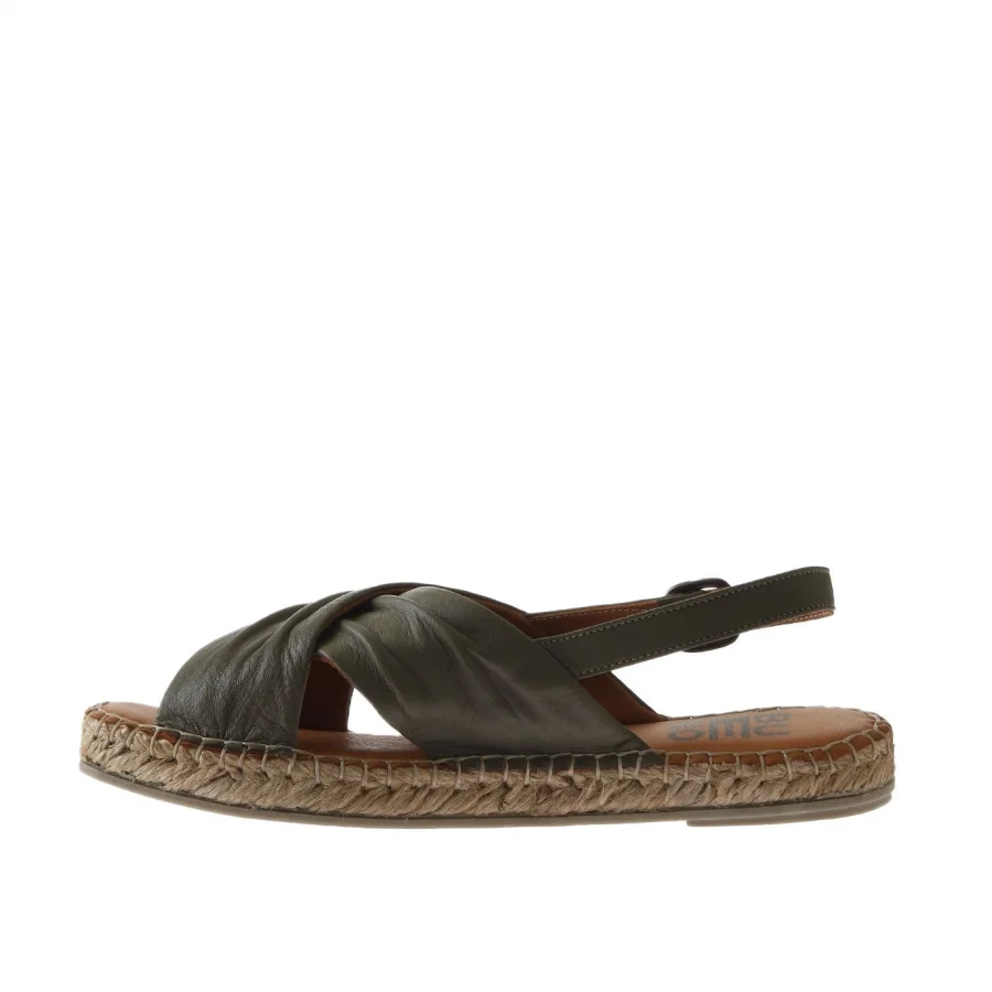 Yeşil Deri Kadın Espadril Sandalet