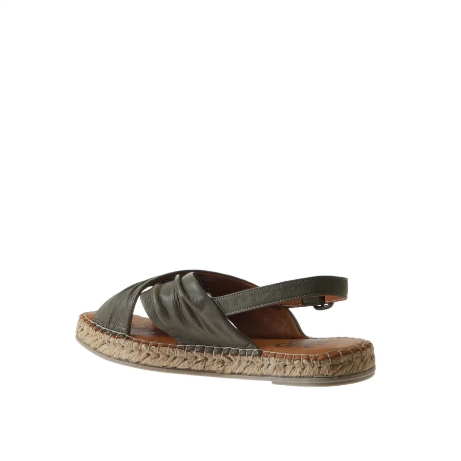 Yeşil Deri Kadın Espadril Sandalet