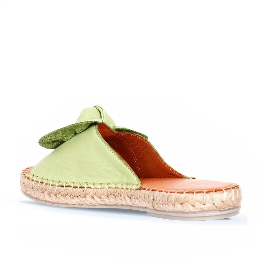 Yeşil Deri Kadın Espadril Terlik