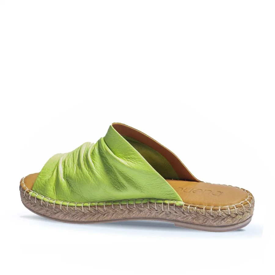 Yeşil Deri Kadın Espadril Terlik