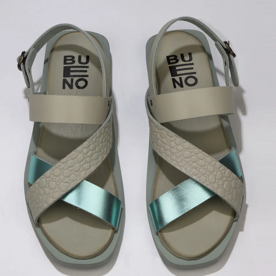 Yeşil Deri Kadın Sandalet