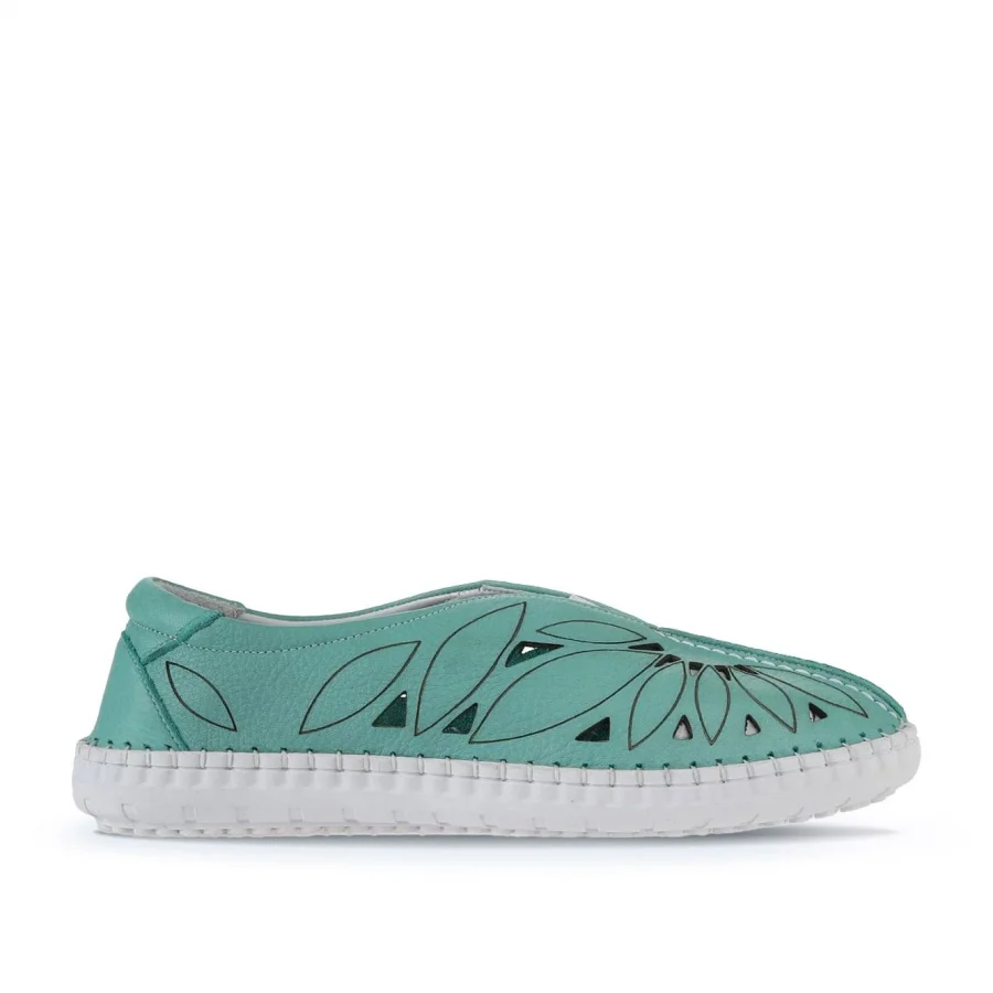 Yeşil Flotter Deri Kadın Günlük Ayakkabı