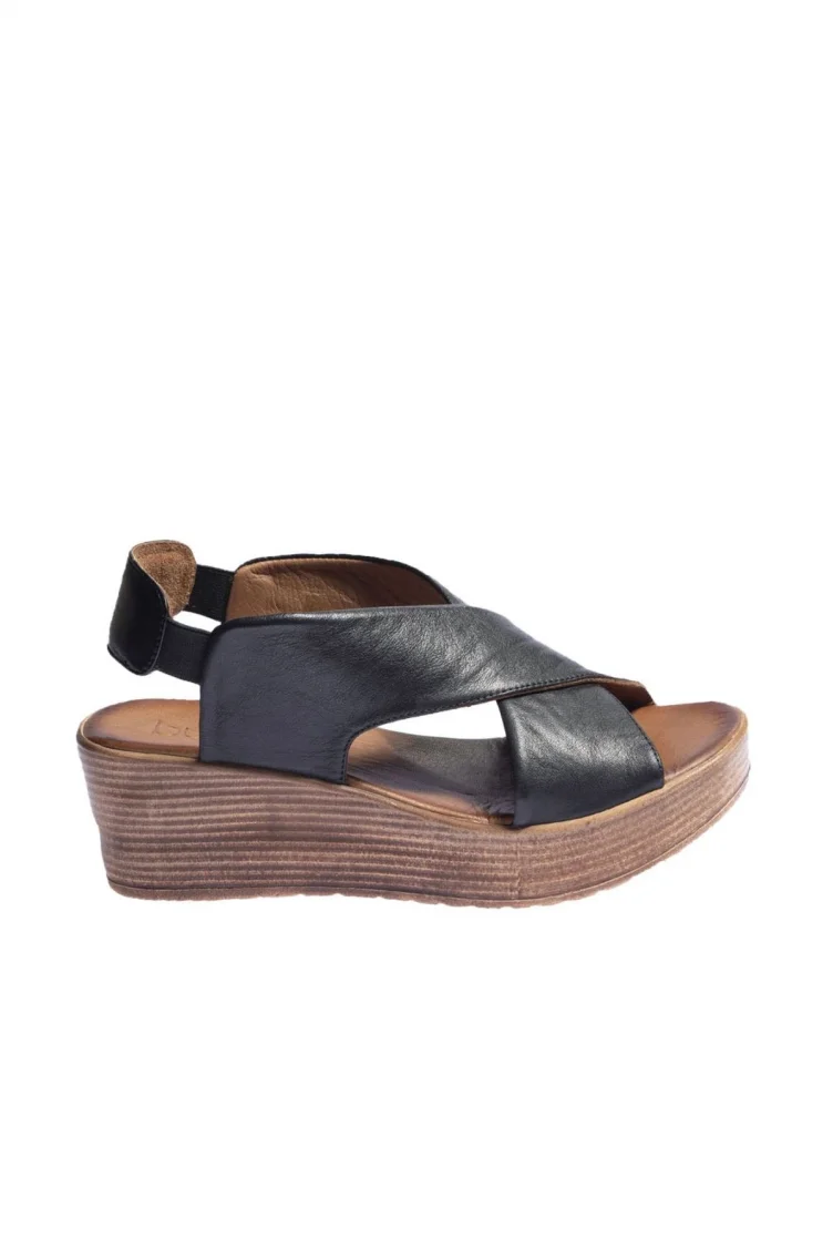 Shoes Siyah Khv-bej Deri Kadın Dolgu Topuklu Sandalet 01wl3402