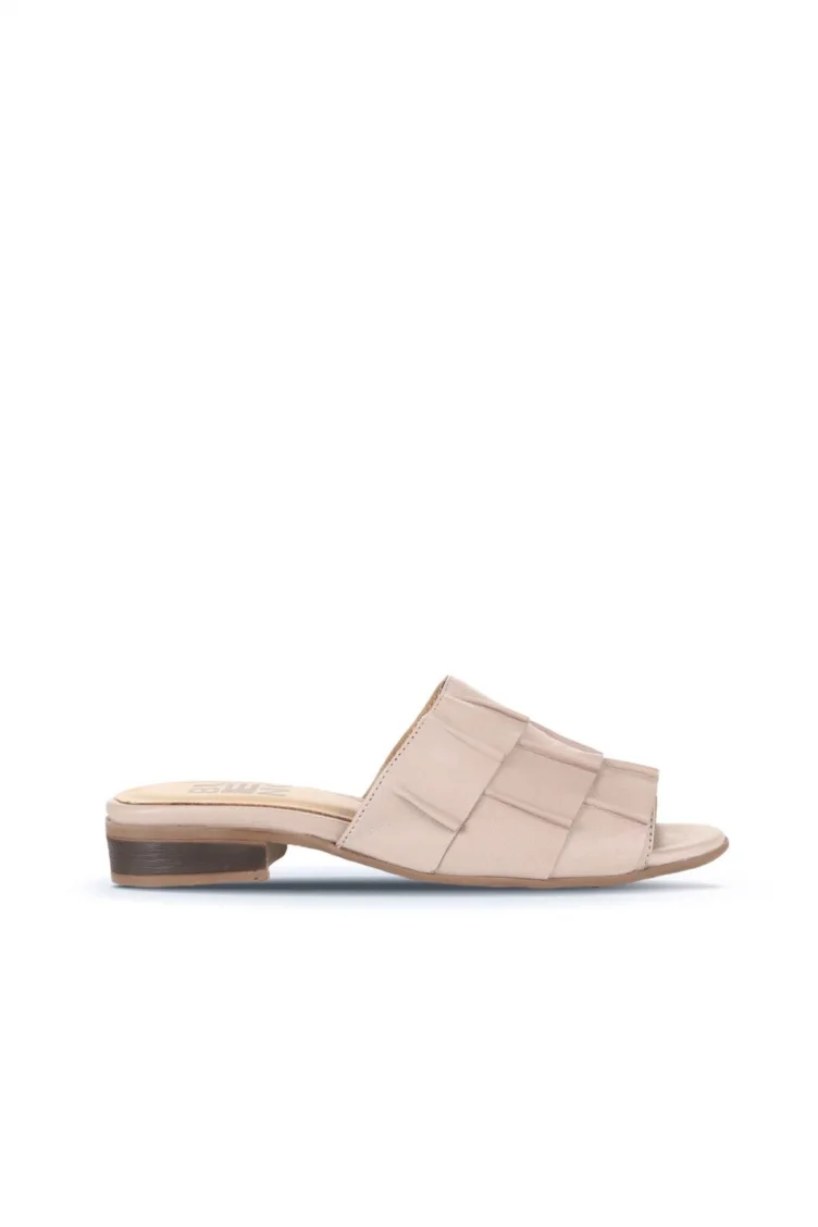 Shoes Gri Deri Kadın Topuklu Terlik 01wn5101