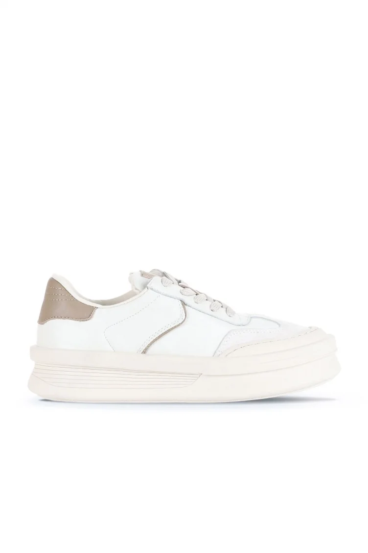 Bej Süet-Deri Kadın Sneakers