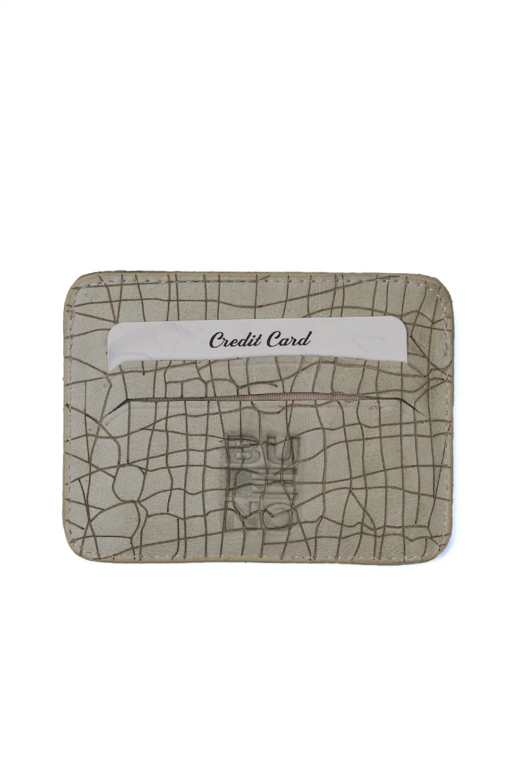 Beyaz Cracked Deri Erkek Kartlık