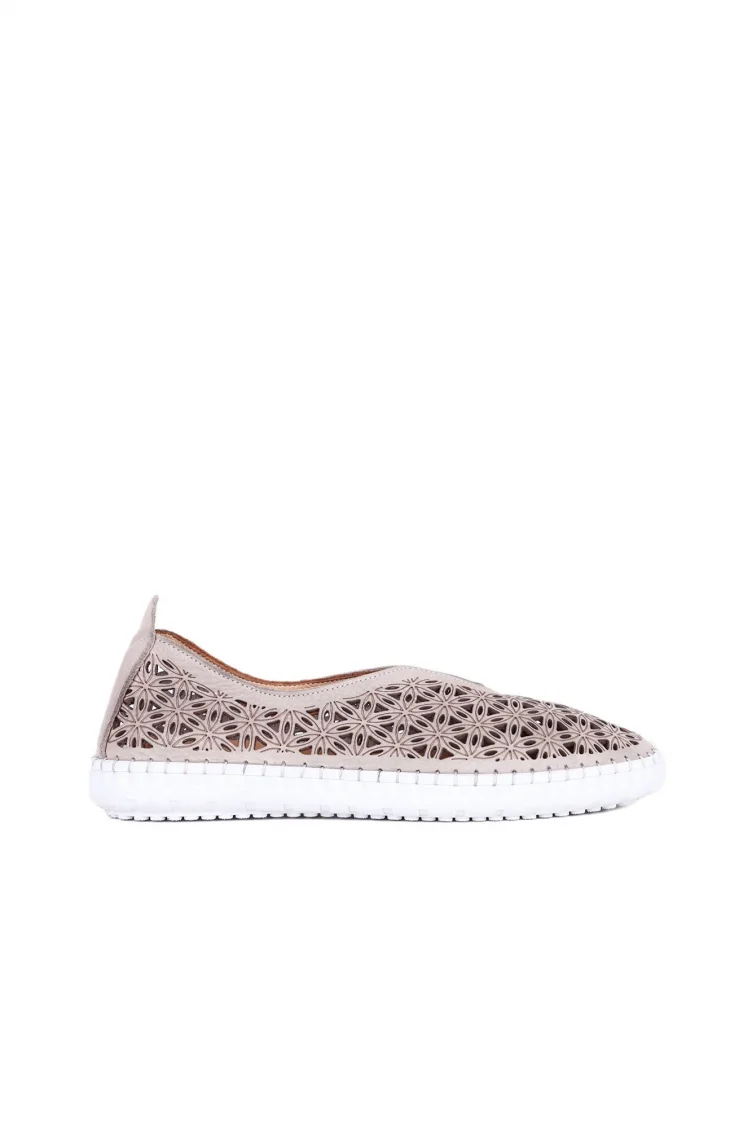 Gri Deri Kadın Günlük Ayakkabı