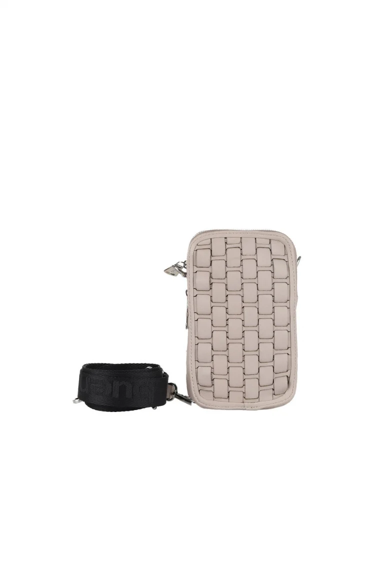 Gri Deri Unisex Telefon Çantası