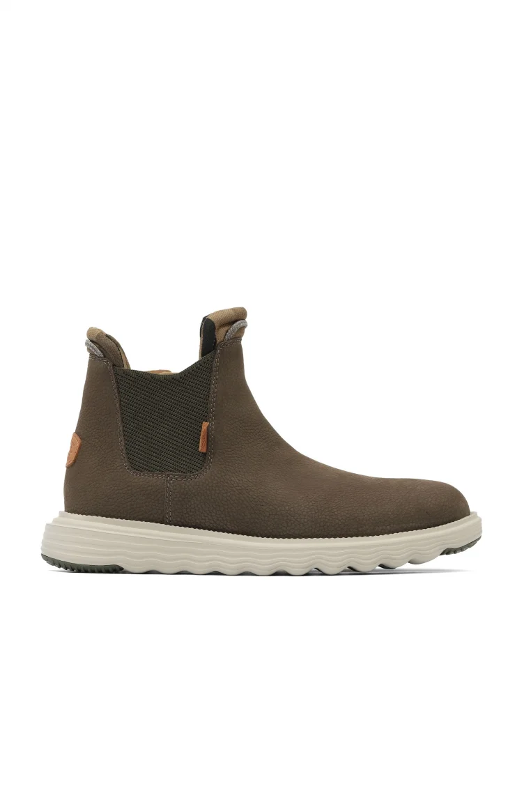 Haki Koyu Deri Hey Dude Branson Boot Craft Erkek Ayakkabı