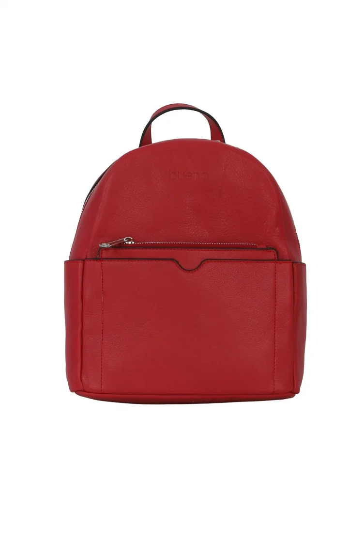 Kırmızı Deri Kadın Sırt Çantası