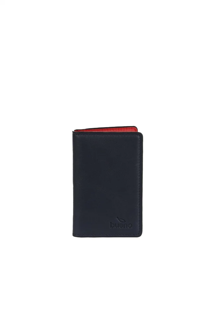 Lacivert Kırmızı Deri Unisex Kartlık