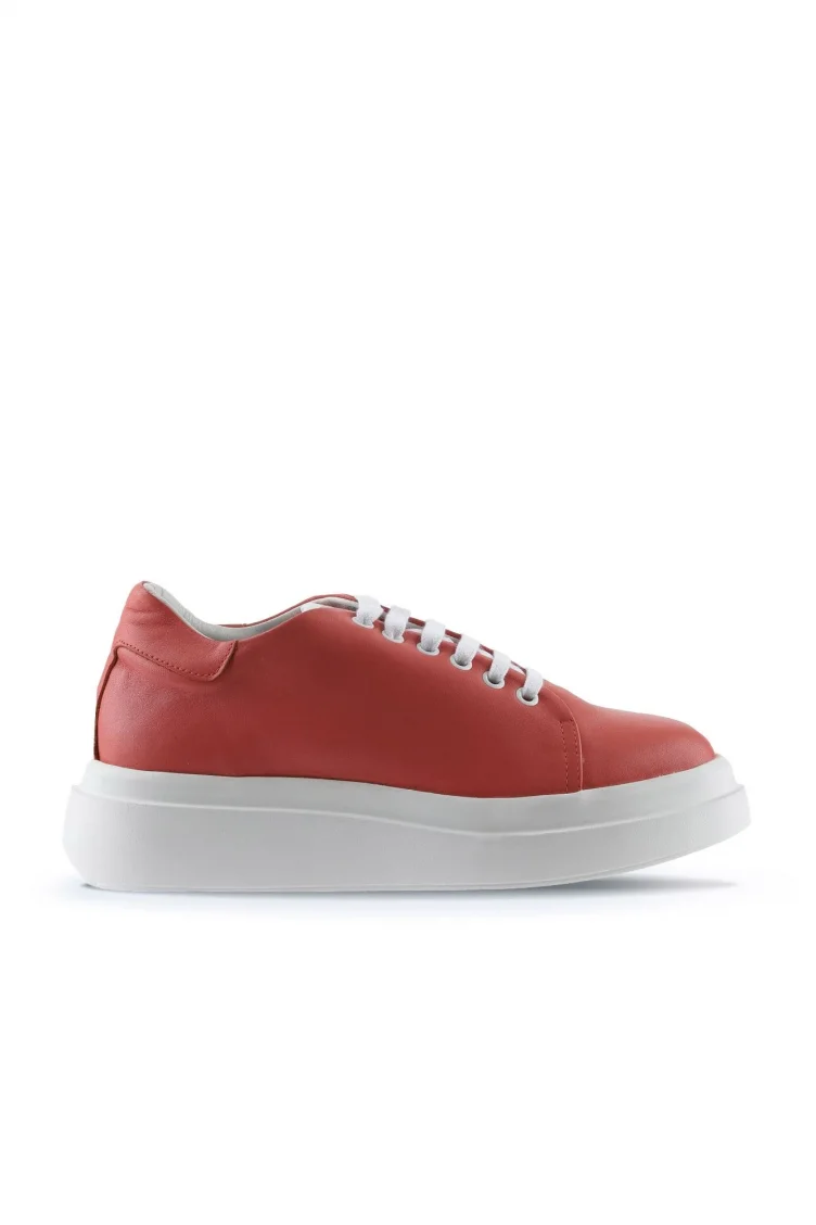 Mercan Beyaz Deri Kadın Sneakers