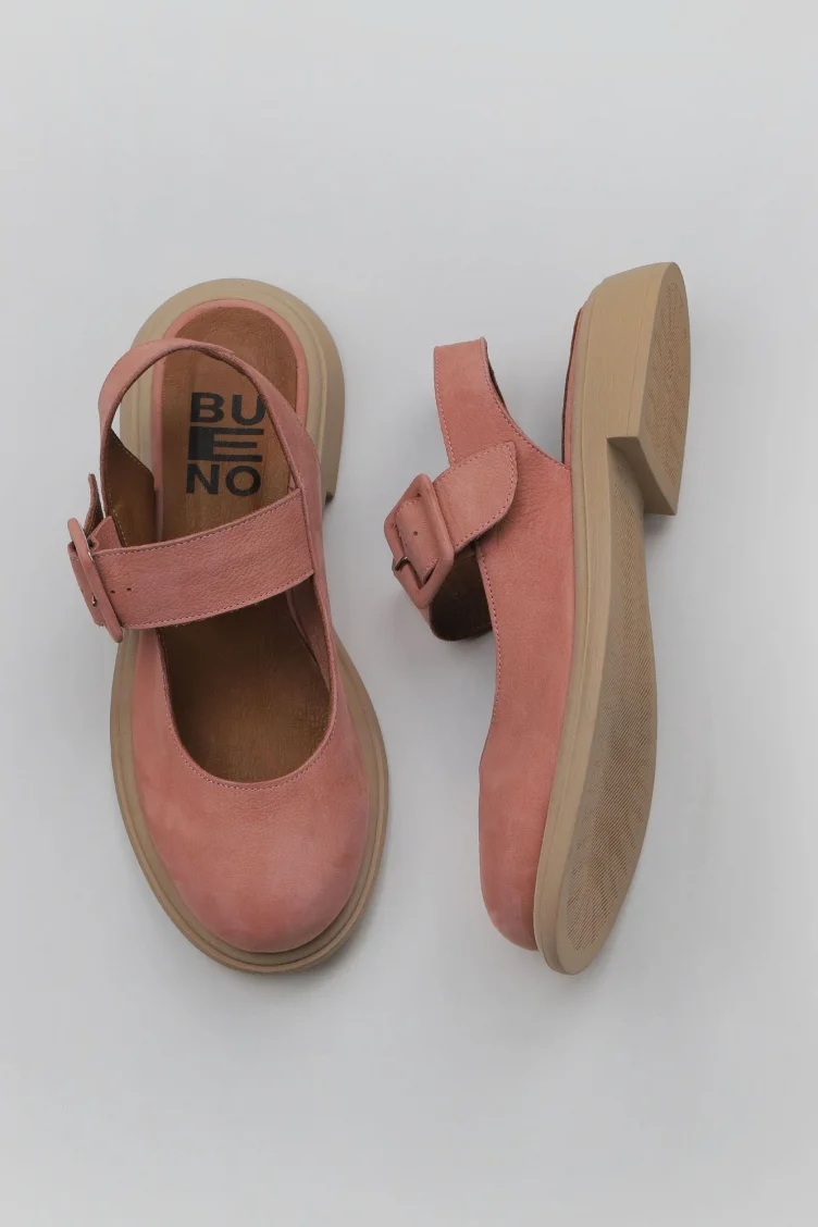 Pembe Nubuk Kadın Düz Sandalet