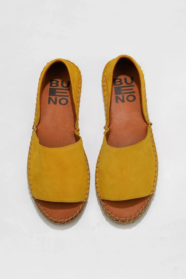Sarı Süet Kadın Espadril Ayakkabı
