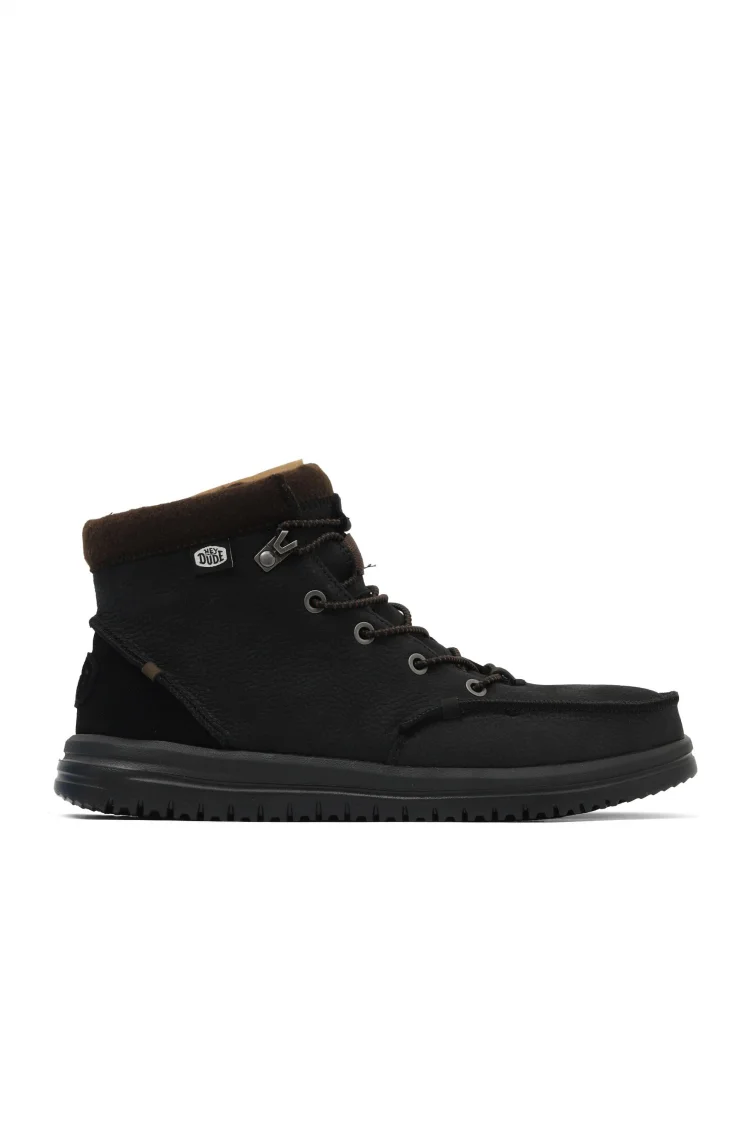 Siyah Deri Hey Dude Bradley Boot Erkek Ayakkabı