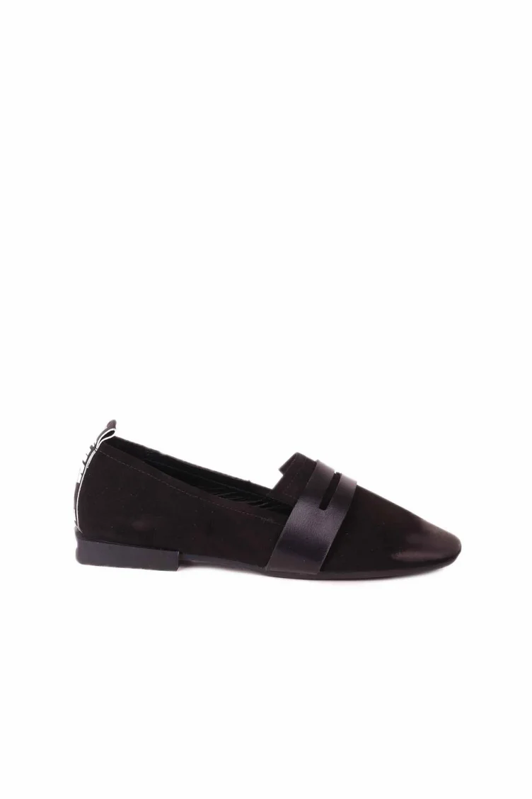 Siyah Süet Kadın Loafer